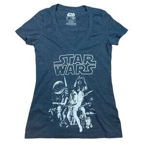 Star Wars Fifth Sun V Neck Tee Shirt Size Small Grey